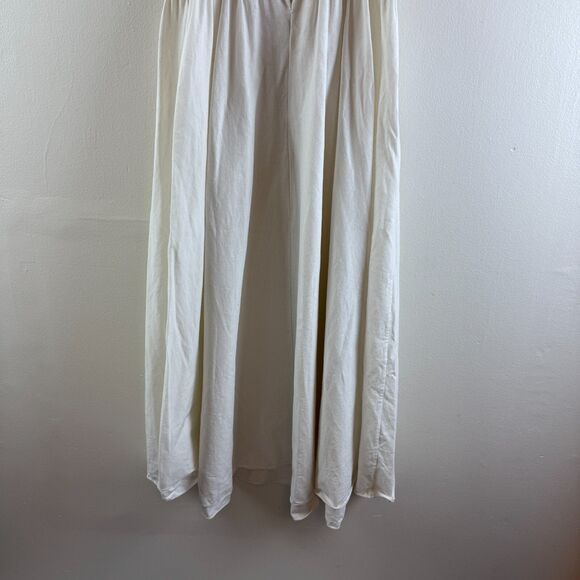 ADRIANA DEGREAS Silk & Linen Flare Dress Size M Ruffle Strappy Unlined Coastal - Picture 11 of 16